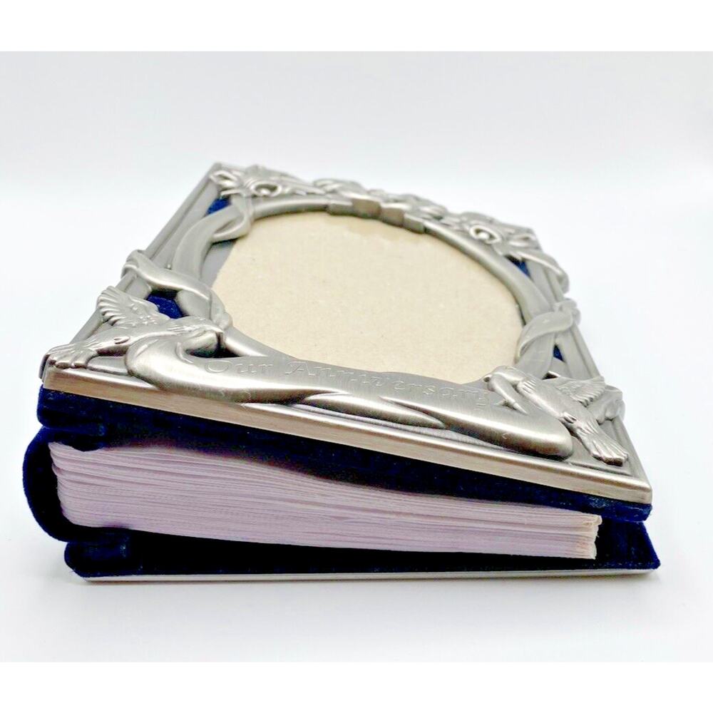 Photo Album Pewter Finish Anniversary Frame Holds 80 4x6 Photos Wedding Gift - Picture 2 of 10